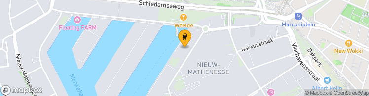 Map showing a marker over 51.911263299999995, 4.4238576