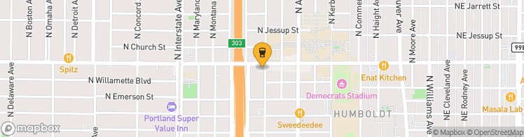 Map showing a marker over 45.5624639, -122.67719439999999