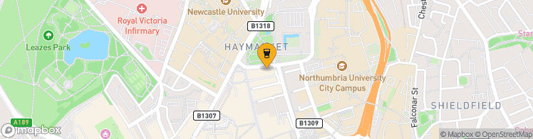 Map showing a marker over 54.977758699999995, -1.6122235999999999