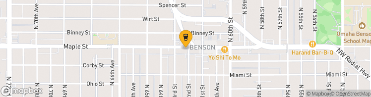 Map showing a marker over 41.284904399999995, -96.00865399999999