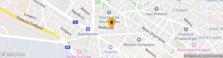 Map showing a marker over 40.6409734, 22.9378359