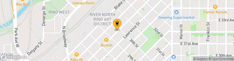 Map showing a marker over 39.7621453, -104.9809125