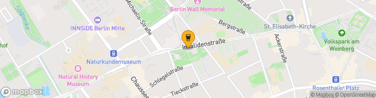 Map showing a marker over 52.531499999999994, 13.388499999999999