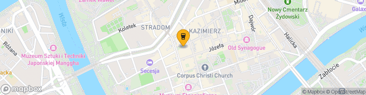 Map showing a marker over 50.050924099999996, 19.943034000000004