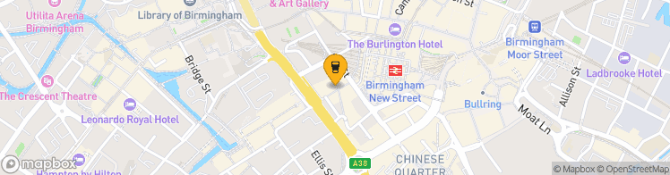 Map showing a marker over 52.4771492, -1.9015423000000002