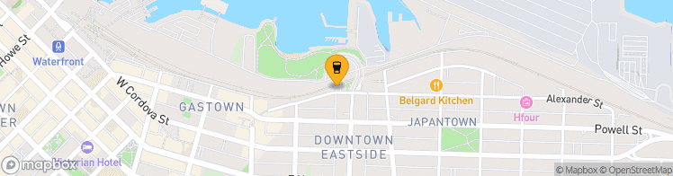 Map showing a marker over 49.2842506, -123.1002676
