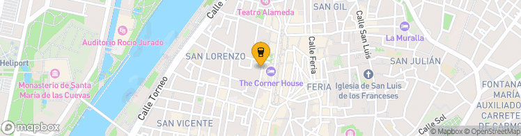 Map showing a marker over 37.3986583, -5.9949167