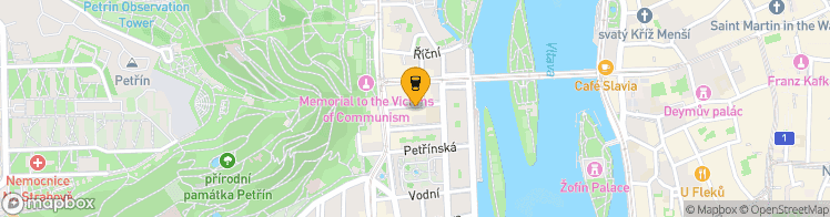 Map showing a marker over 50.0805173, 14.4058639