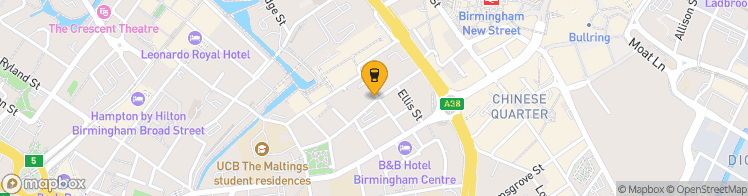 Map showing a marker over 52.475077999999996, -1.9037069