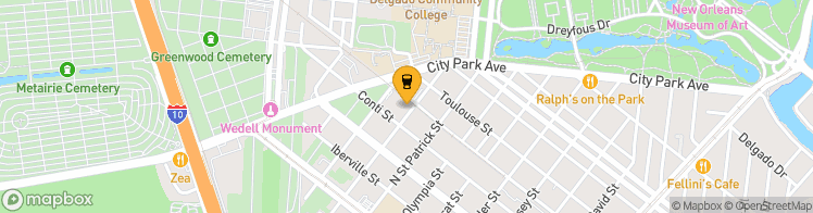 Map showing a marker over 29.982552000000002, -90.1052855
