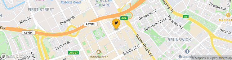 Map showing a marker over 53.4706653, -2.2360268