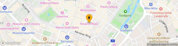 Map showing a marker over 48.2033681, 16.3730843