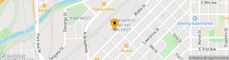 Map showing a marker over 39.762816099999995, -104.9840373