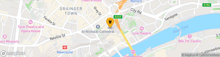 Map showing a marker over 54.969932099999994, -1.6094398