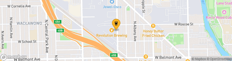 Map showing a marker over 41.9421459, -87.7078993