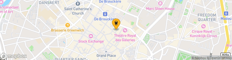 Map showing a marker over 50.8485002, 4.3538834