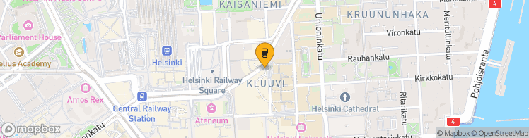 Map showing a marker over 60.171226, 24.9472758