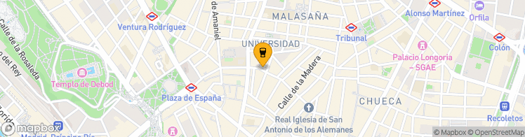 Map showing a marker over 40.4242754, -3.7065235000000003