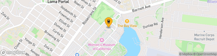 Map showing a marker over 32.740606299999996, -117.21148119999998