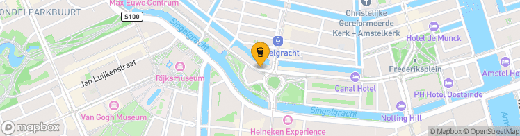 Map showing a marker over 52.359805200000004, 4.8900679