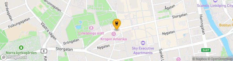 Map showing a marker over 58.4102678, 15.619085