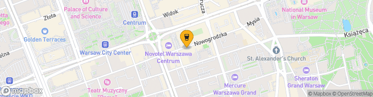 Map showing a marker over 52.2291959, 21.0146314