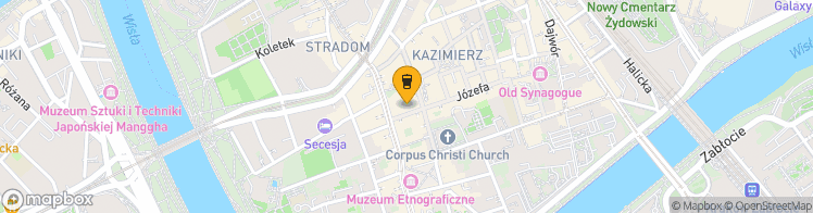 Map showing a marker over 50.050555599999996, 19.9433333