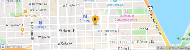 Map showing a marker over 41.895538, -87.6265138