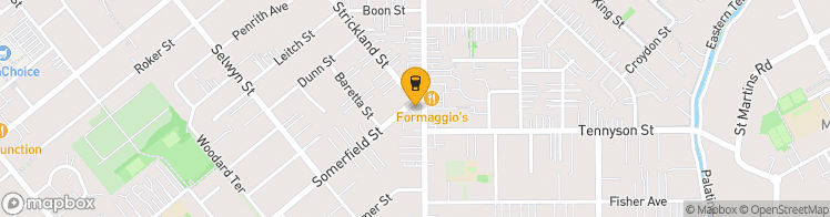 Map showing a marker over -43.5573255, 172.6365092