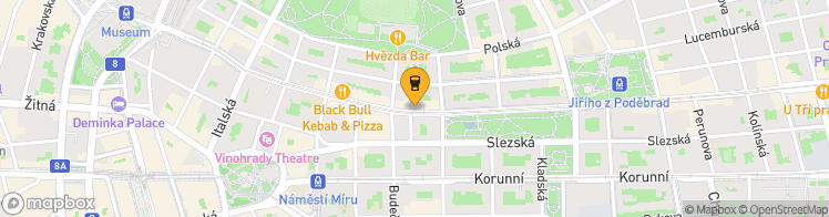 Map showing a marker over 50.0771063, 14.442811700000002