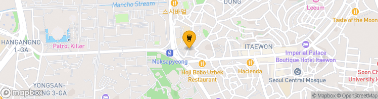 Map showing a marker over 37.534939099999995, 126.98832099999998