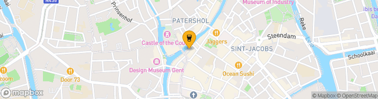 Map showing a marker over 51.056388899999995, 3.7224999999999997