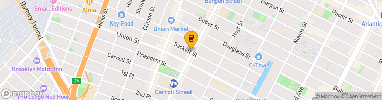 Map showing a marker over 40.6824465, -73.9935806