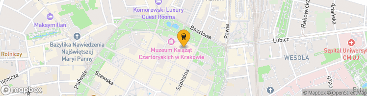 Map showing a marker over 50.064482, 19.941252