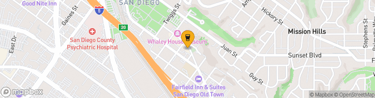 Map showing a marker over 32.751684499999996, -117.19373809999998