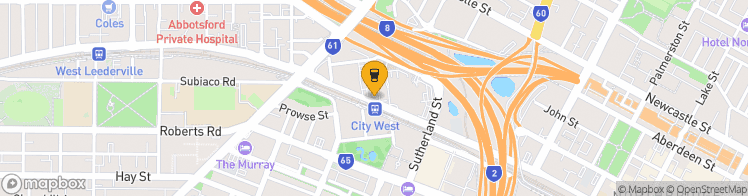 Map showing a marker over -31.944270999999997, 115.8449979