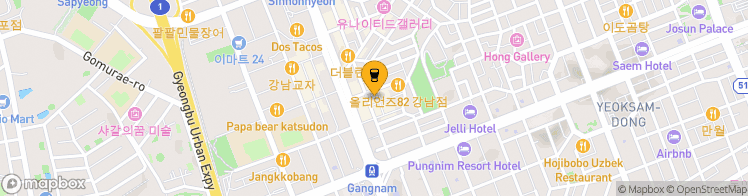 Map showing a marker over 37.500447799999996, 127.0276366