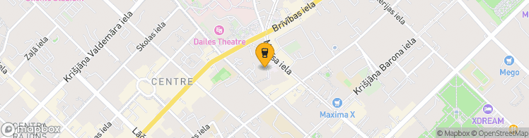 Map showing a marker over 56.958549399999995, 24.1288795