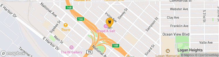 Map showing a marker over 32.7018919, -117.1412748