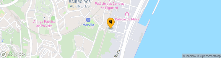 Map showing a marker over 38.7380077, -9.1055264