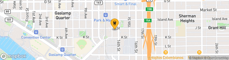 Map showing a marker over 32.709228599999996, -117.15246330000001
