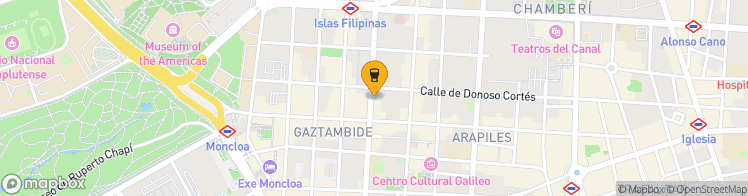 Map showing a marker over 40.436054899999995, -3.7129510999999997