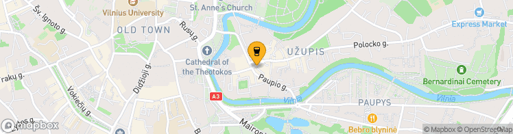 Map showing a marker over 54.6805087, 25.2954519