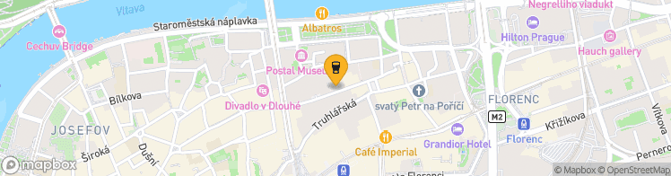 Map showing a marker over 50.091319299999995, 14.430235500000002