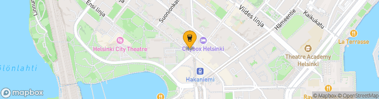 Map showing a marker over 60.1813869, 24.9492756