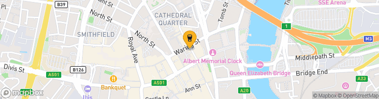 Map showing a marker over 54.6010133, -5.9263331
