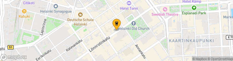 Map showing a marker over 60.1659182, 24.936925199999997
