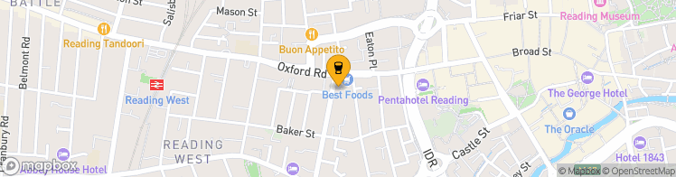 Map showing a marker over 51.454566, -0.982196