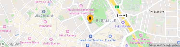 Map showing a marker over 50.6388519, 3.0709486