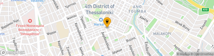 Map showing a marker over 40.6120836, 22.973726499999998